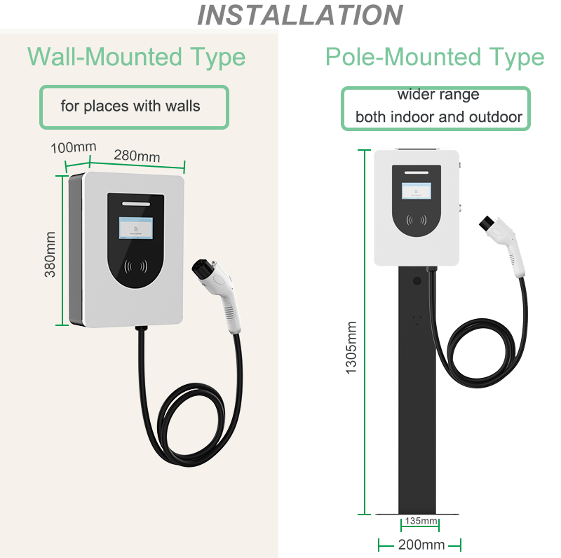 7kW 11kW 22kW AC Wall-Mounted Electric Charger