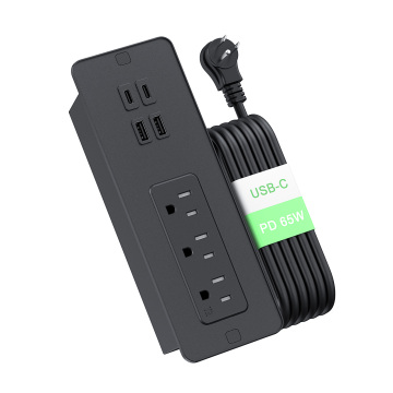 Tabletop Extension Socket with Type-C Fast Charging and 3 AC Outlets