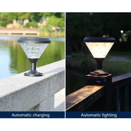 IP65 Waterproof Solar Garden Gate Pillar Lights - Outdoor Solar Powered Gate Light Pillar