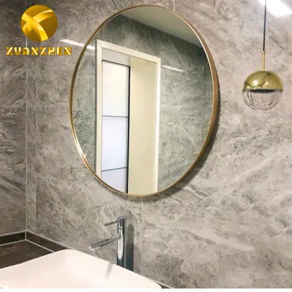 Modern Gold Metal Bath Mirrors - Luxury Round Wall Mirrors for Sale