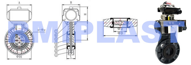 PVC pneumatic butterfly valve