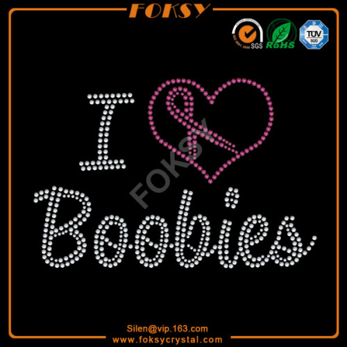 Breakevery Chain Pink Ribbon Heat Rhinestone Transfer