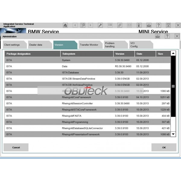 BMW ICOM HDD for Panasonic 10/2013  software version