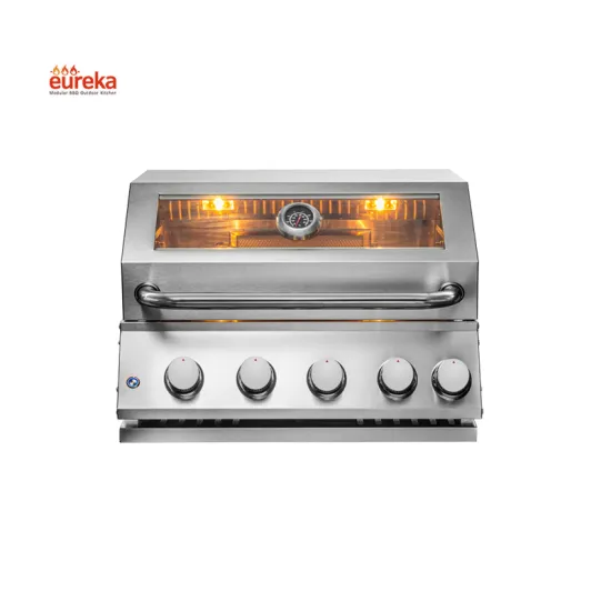 Stainless Steel Window Built In 4 Burners Gas Bbq Gate Design Barbecue Outdoor Grill