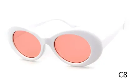 Vintage Small Oval Sunglasses - Kurt Cobain Style 90s Retro Leopard Frame Sun Shades