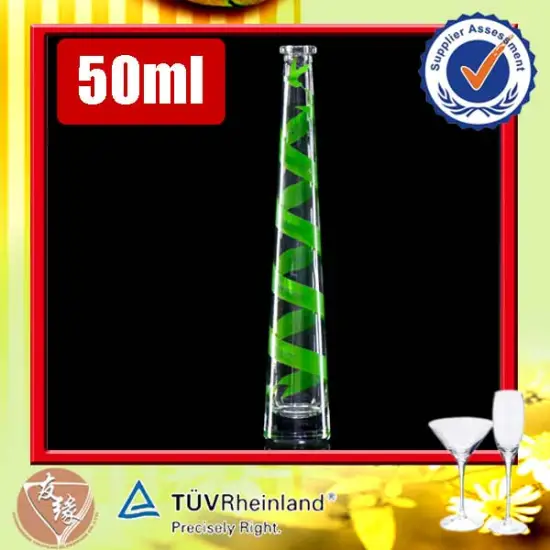 odd shaped high quality glass 50ml empty hand sanitizer bottle