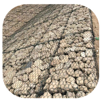 8cm x 10cm Mesh Spacing Galvanized Gabion Basket / PVC Gabion Rock Basket
