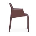 Comfortable Soft Foam Cushion Plastic Base Dining Chairs With Armrest For Dining Room