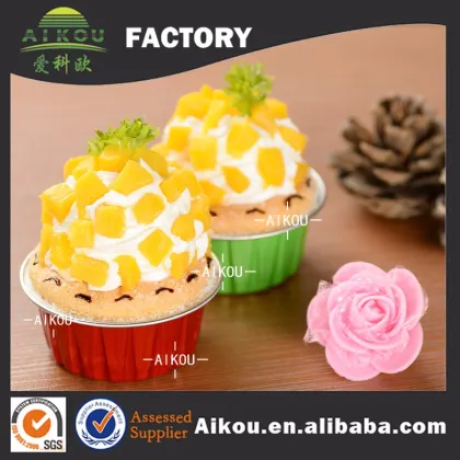 Non-stick decorative aluminum foil disposable muffin cake baking tin