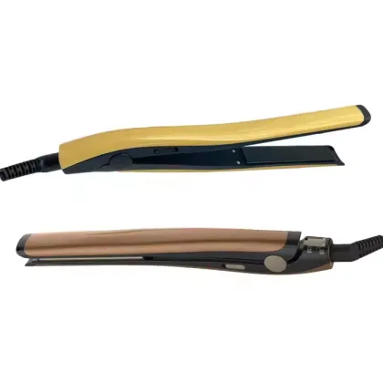 A two-in-one straightening and curling hair iron