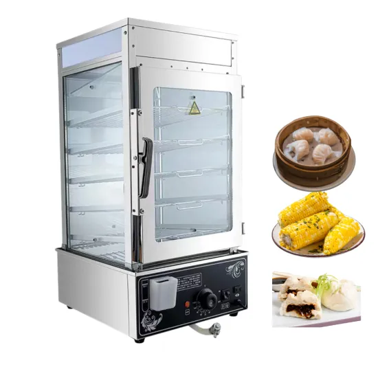 Electric Glass Display Cabinet with 5 Layers for Steaming Room, Perfect for Heating and Serving Steamed Buns and Dumplings