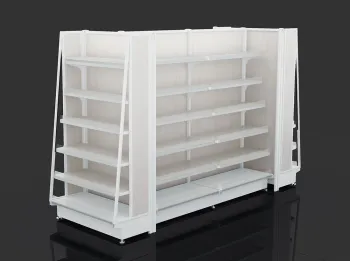 Supermarket Steel And Wooden Display Shelf