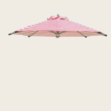 8 ft Pink and White Stripe Patio Umbrella Canopy - Outdoor Replacement Beach Umbrella Canvas