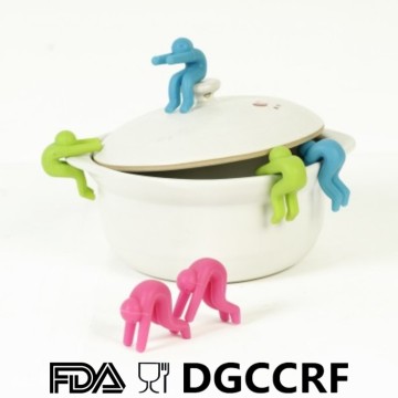 Creative Kitchen Tool Gadget Man Shaped Silicone Pot Spill-Proof Lid