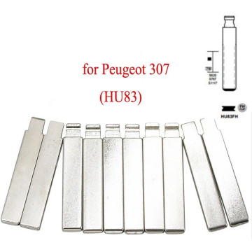 Metal Blank Uncut Flip Keyless Entry Remotes for Peugeot 307 and Citroen with HU83 Blade