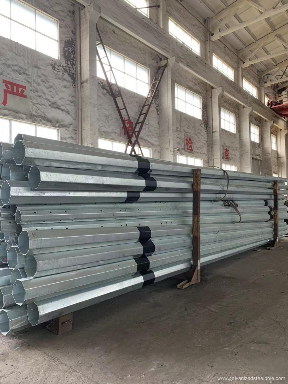 30FT steel pole with asphalt coating