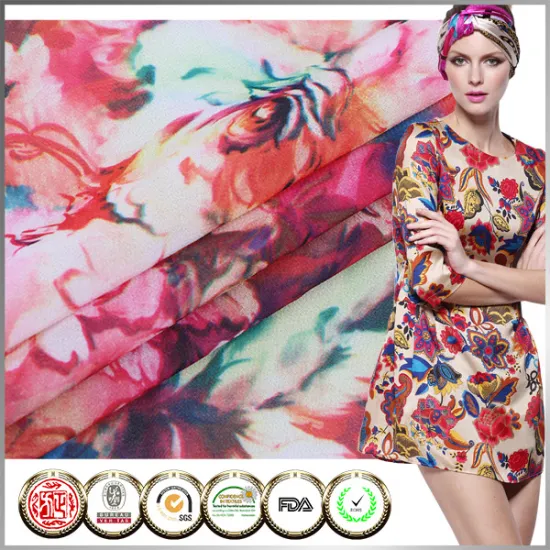 New design Digital printed Patterned chiffon fabric textiles