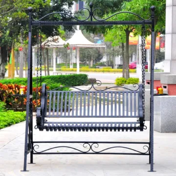 Wrought Iron Swing Rocking Chair for Garden Leisure