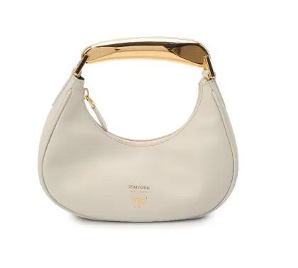 Mini leather hobo bag-white