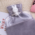 1PCs Keep Warm Cute PVC Stress Pain Relief Therapy Hot Water Bottle Bag With Soft Flannel Cover Heat Reusable Hand Warmer 350ml