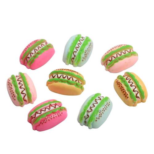 Kawaii Hamburger Resin Charms Simulatie Voedsel Diy Decoratie Kinderen Spelen Pop Keuken Accessoires Speelgoed Geschenken
