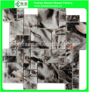 KK4007 Black Pure Color square Glass Resin Mosaic