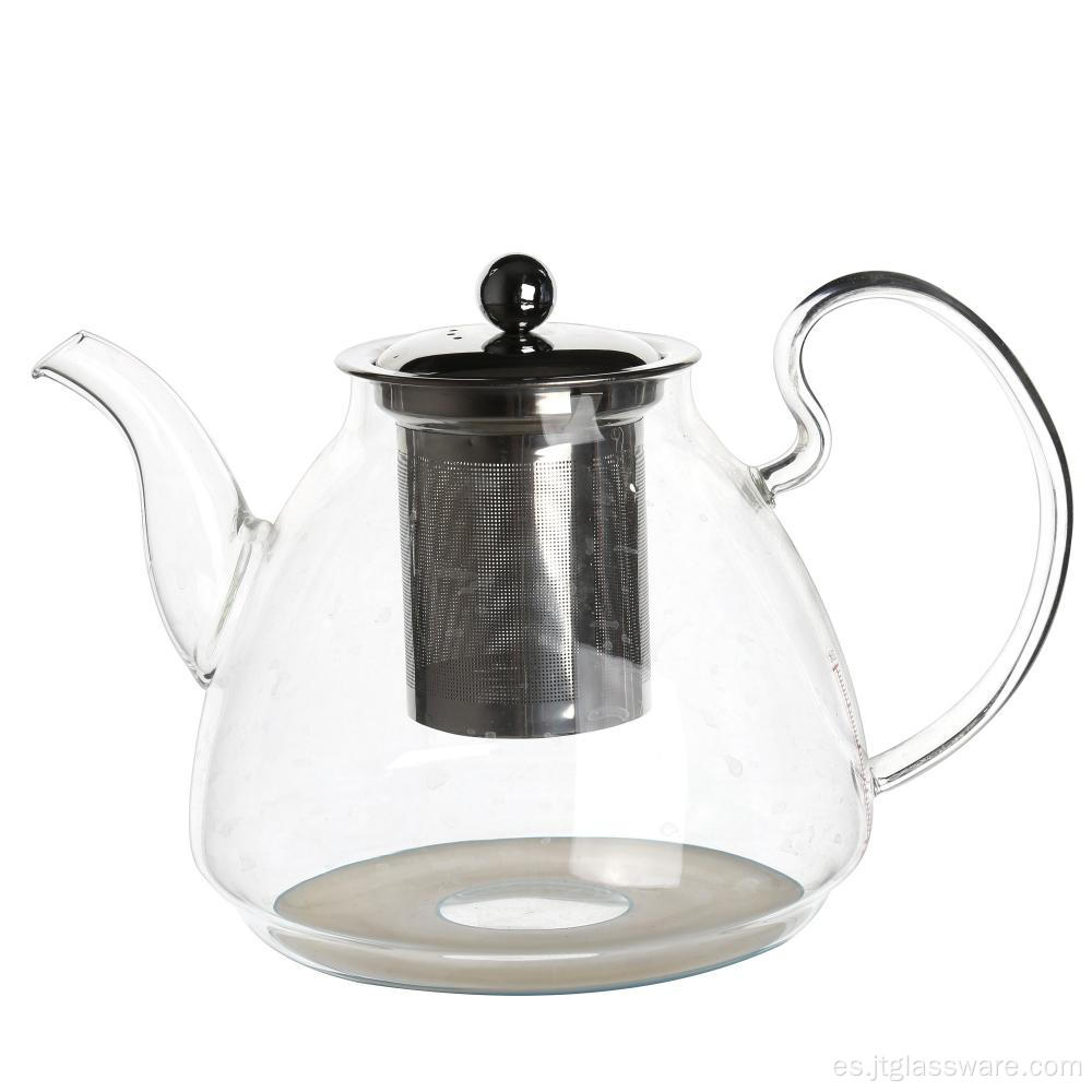 Tetera de vidrio de borosilicato hecha a mano para preparar té