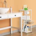 3-Layer White Metal Storage Shelf with Paper Bar