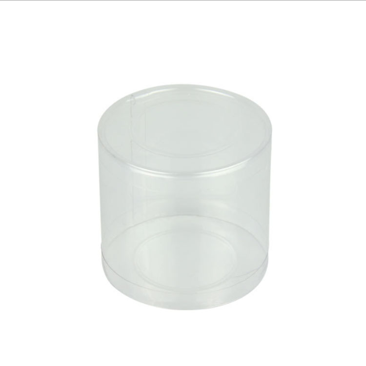 Small clear plastic cylinder round plastic box