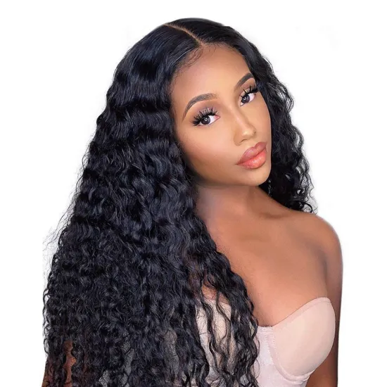 Cheap Hair Water Wave Virgin Cuticle Aligned 4*4 Closure Lace Front Wig Remy Brazilian Human Hair 4*4 Lace Wigs Water Wave
