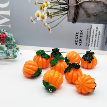 10Pcs/lot Simulation Pumpkin Miniature Figure Resin Cabochon Halloween Decoration DIY Jewelry Earrings Accessories Scrapbooking