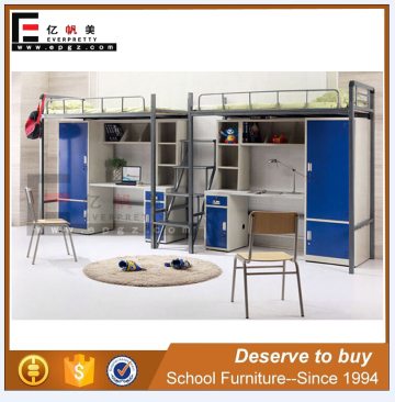 School Apartment Dormitory Metal Bunk Bed For Student,Bunk Bed with Desk and Cabinet