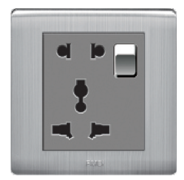 electrical two and three pin socket with switch