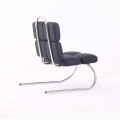 Modern Leather Lounge Chair by Jean Dudon