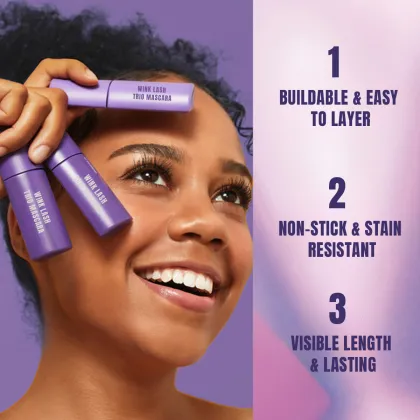 Vegan Clear Mascara Primer & Organic Volumizing Lengthening Mascara - 3 in 1 Longlasting Formula