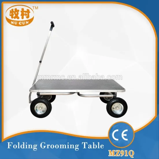 2015 four rubber-plastic wheels portable dog grooming table