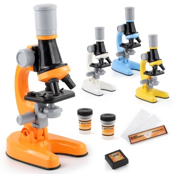 Simple STEM Portable LED 40X-1200X Toy Microscope - Science Education Birthday Gift for Kids