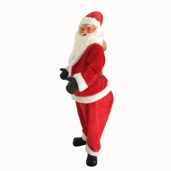 Cheap Cute Plush Santa Grey Waist Christmas Decorations