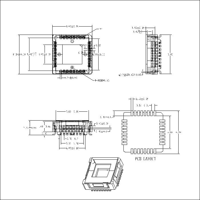 20170428-01-OQF QFN Socket 32P 0.5MM Pitch SMT