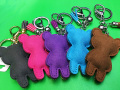 Bonito dos desenhos animados urso pingente couro Multicolor diamante Keychain