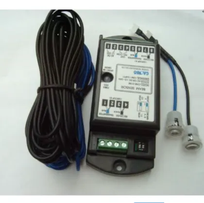 Automatic door on door safety beam sensors