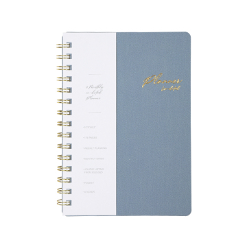 Pu with fabric texture cover undated spiral planner