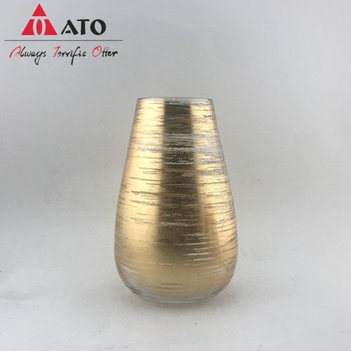 ATO Golden Finishing Glass Flower Vase For Parties