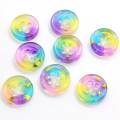 Round Star Glitter Resin Buttons Sewing DIY Scrapbooking Decals for Kids Crafts Accessories 100pcs