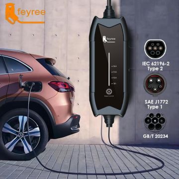 Verstelbaar 3,5 kW eenfase AC EV -oplaadstation met type 1/Type 2/GBT -pluggen