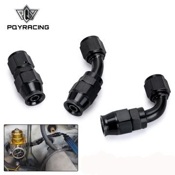 1 Piece PTEF AN6 8 10 Straight 45 90 Degree Reusable Swivel Hose End Fitting for Stainless Steel Braided Hose (Black/Red/Blue)