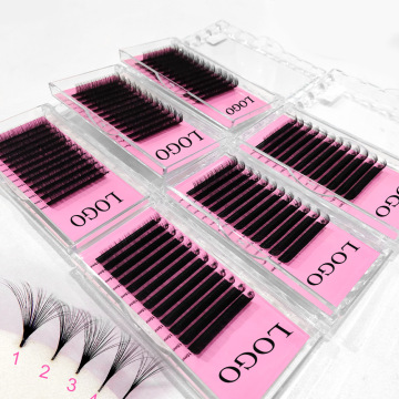 Premium Cashmere Private Label Eyelash Extension Trays in Dark Matte Black - Individual Volume
