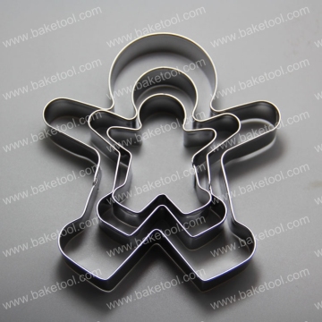 stainless steel gingerbread man cookie cutter biscuit pastry fondant cake derorating set