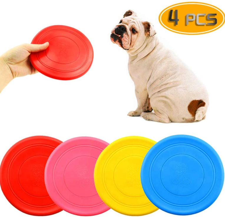 4 Pack Silicone Dog Flying Disc