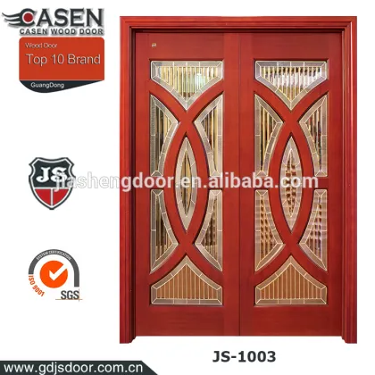 Unique glass wooden doors solid door french door for villa